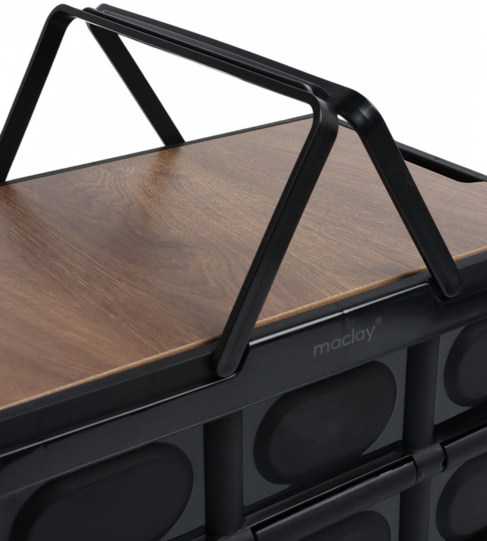 Стол - корзина Maclay 2 в 1, складной, 30 л, 43,5 х 30 х 24/6 см, черный