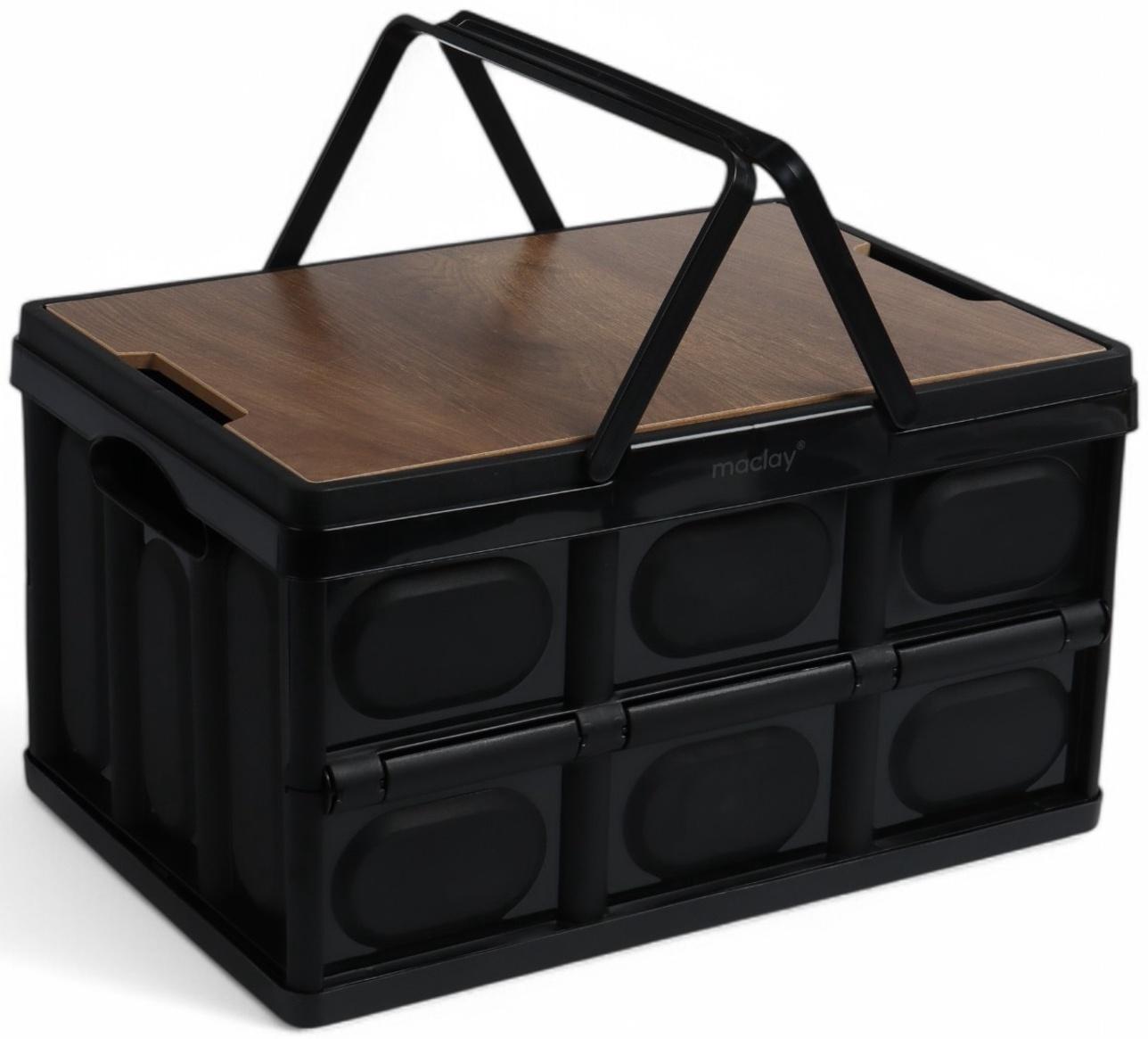 Стол - корзина Maclay 2 в 1, складной, 30 л, 43,5 х 30 х 24/6 см, черный