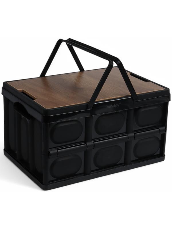 Стол - корзина Maclay 2 в 1, складной, 30 л, 43,5 х 30 х 24/6 см, черный