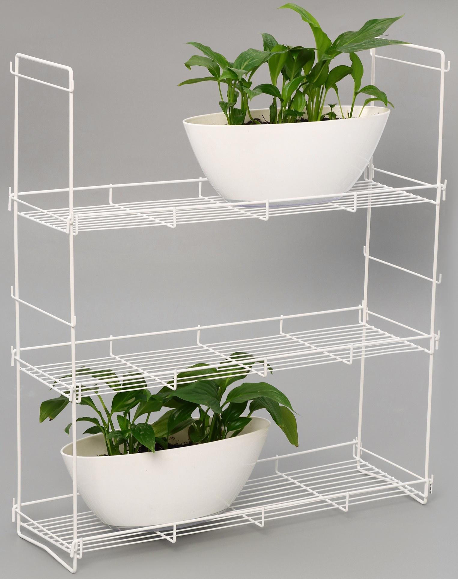 Стеллаж для рассады и цветов, 64.5×22×74 см, белый