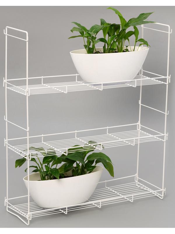 Стеллаж для рассады и цветов, 64.5×22×74 см, белый