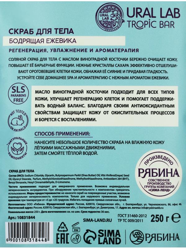 Скраб для тела соляной «Ежевика» с маслом виноградной косточки, 250 г, TROPIC BAR