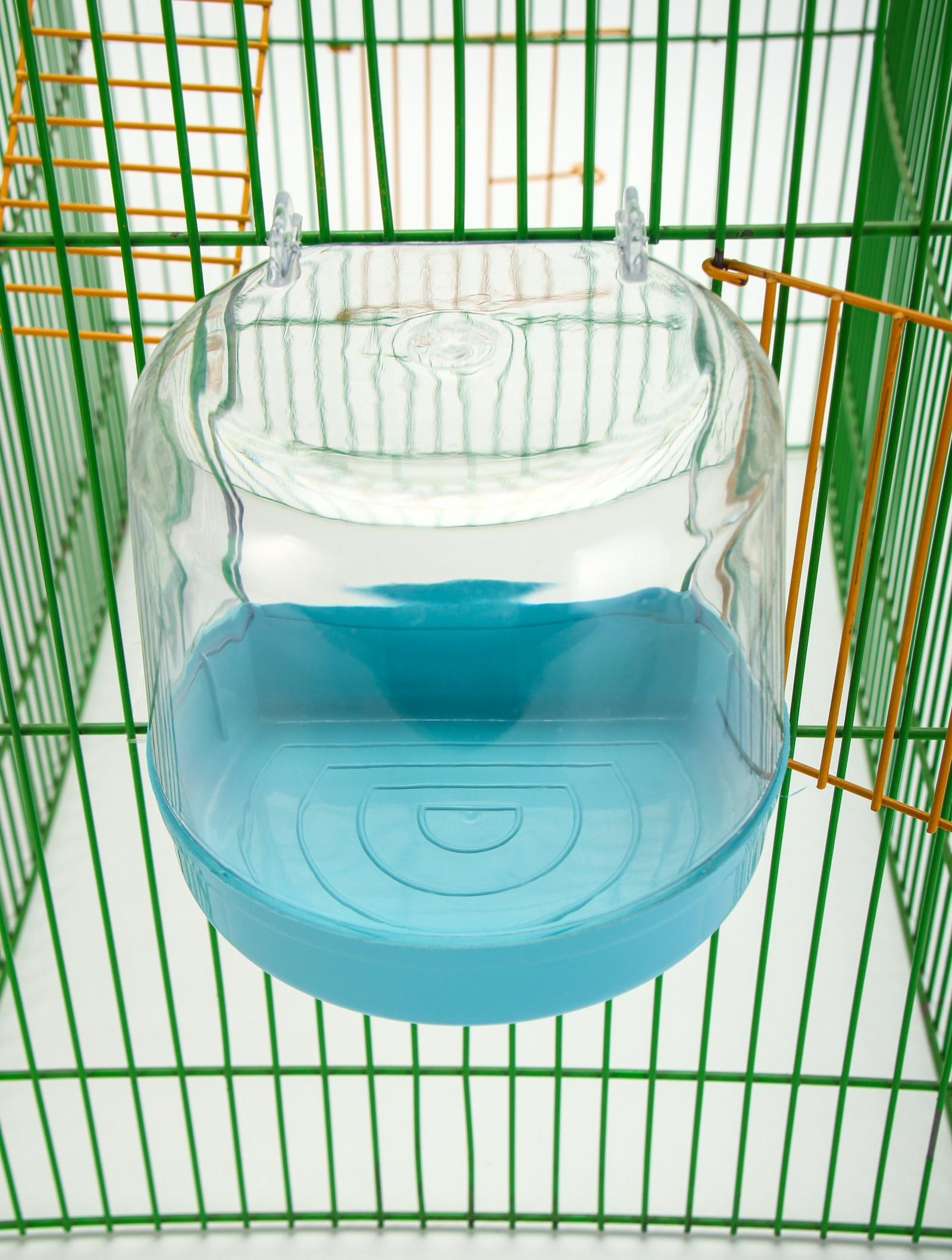 Купалка для птиц, внешняя 12 х 9 х 11 см, бирюзовая