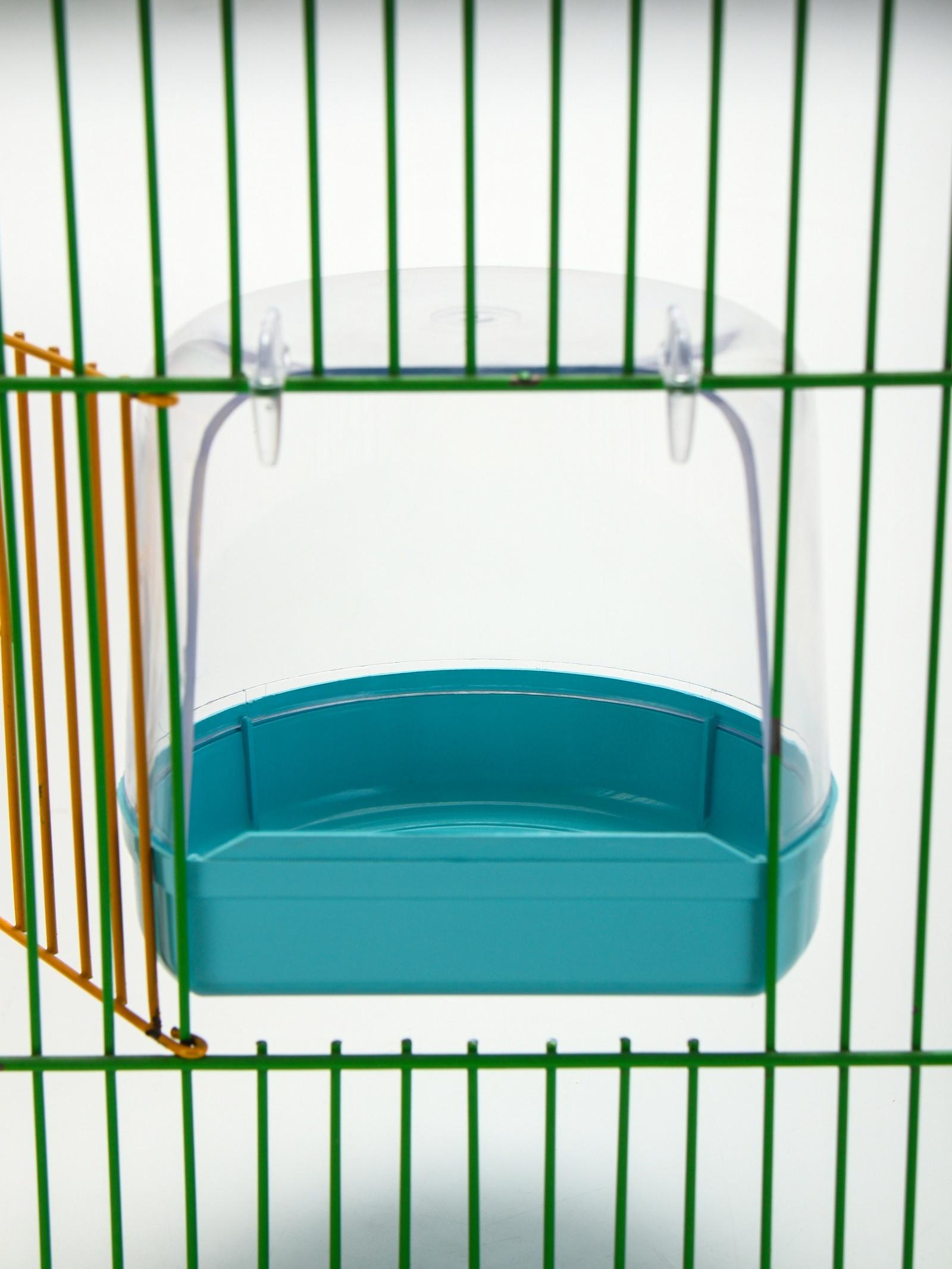 Купалка для птиц, внешняя 12 х 9 х 11 см, бирюзовая