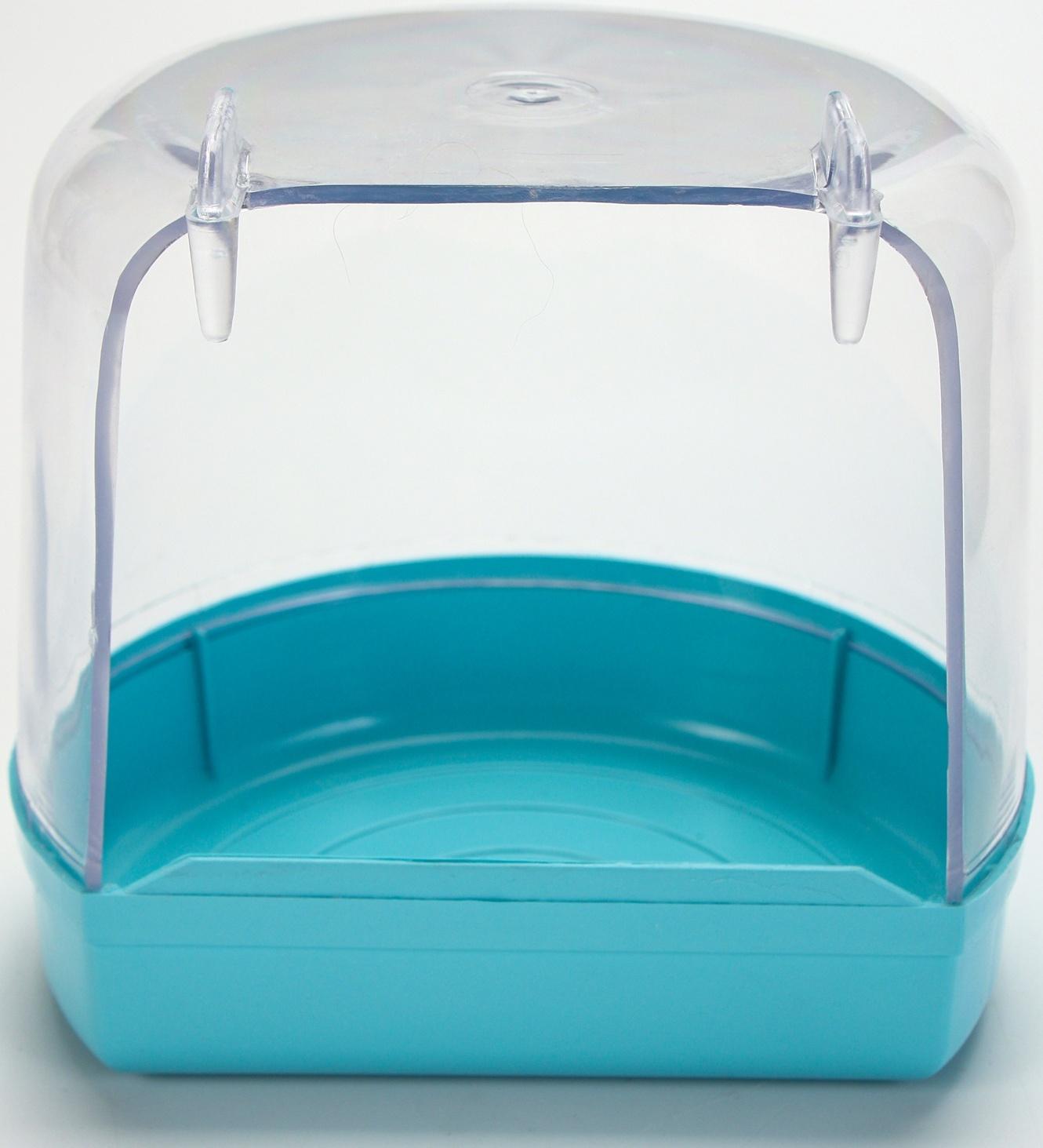 Купалка для птиц, внешняя 12 х 9 х 11 см, бирюзовая