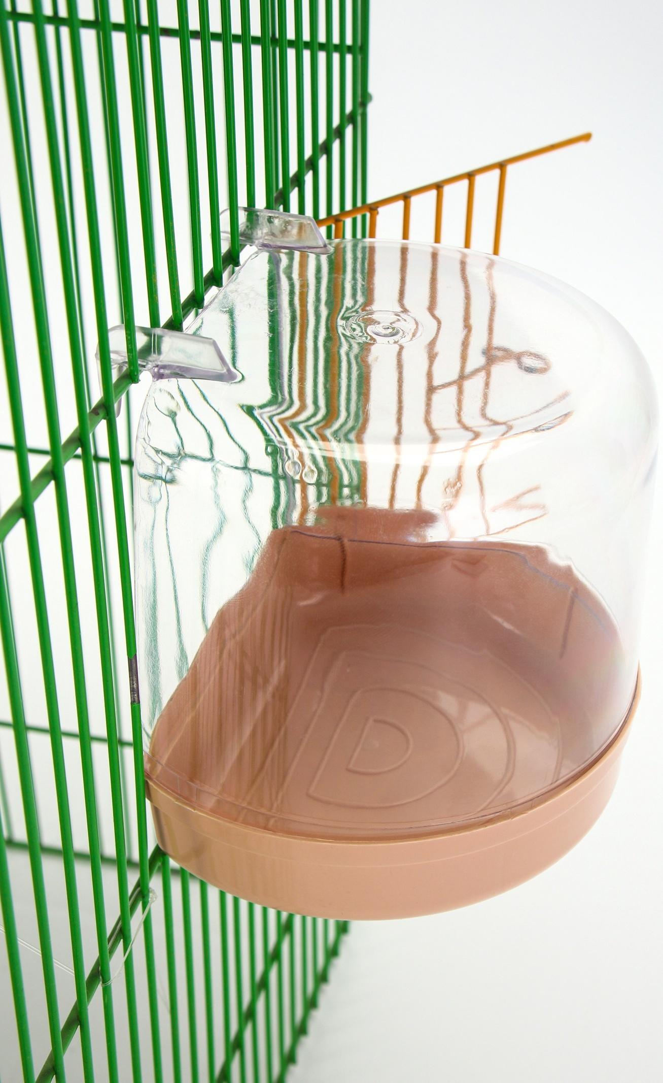 Купалка для птиц, внешняя 12 х 9 х 11 см, бежевая