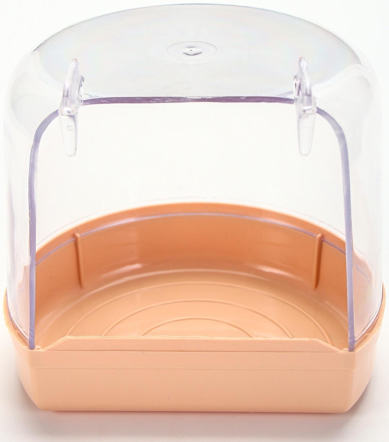 Купалка для птиц, внешняя 12 х 9 х 11 см, бежевая