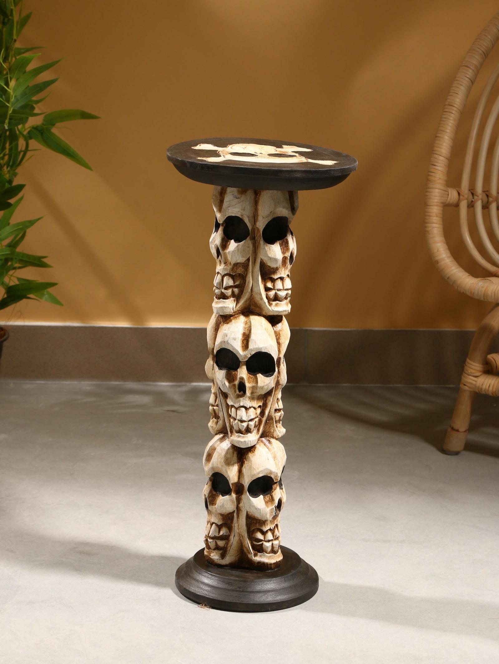 Табурет «Черепушки», 25×25×55.5 см, дерево