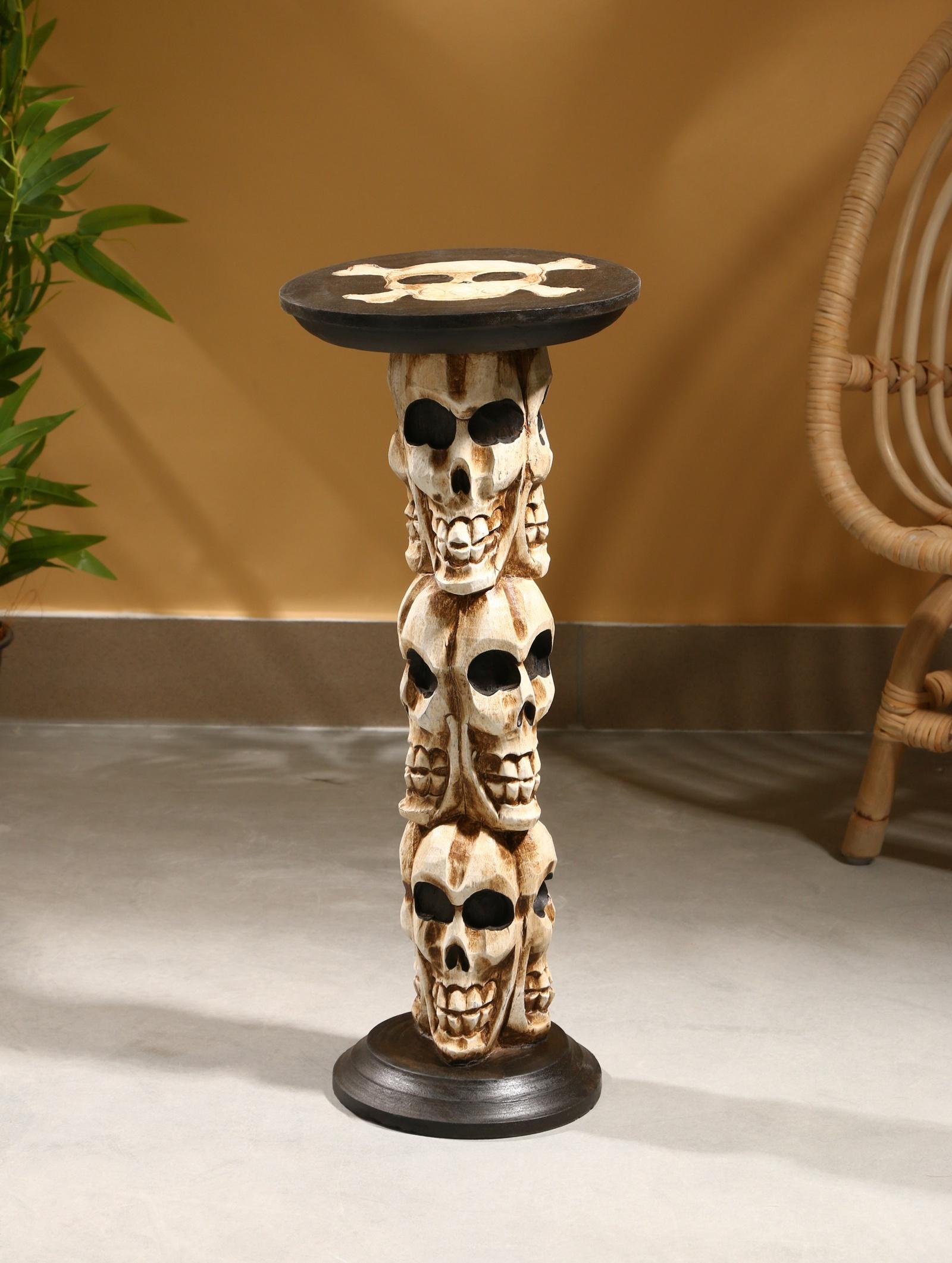 Табурет «Черепушки», 25×25×55.5 см, дерево