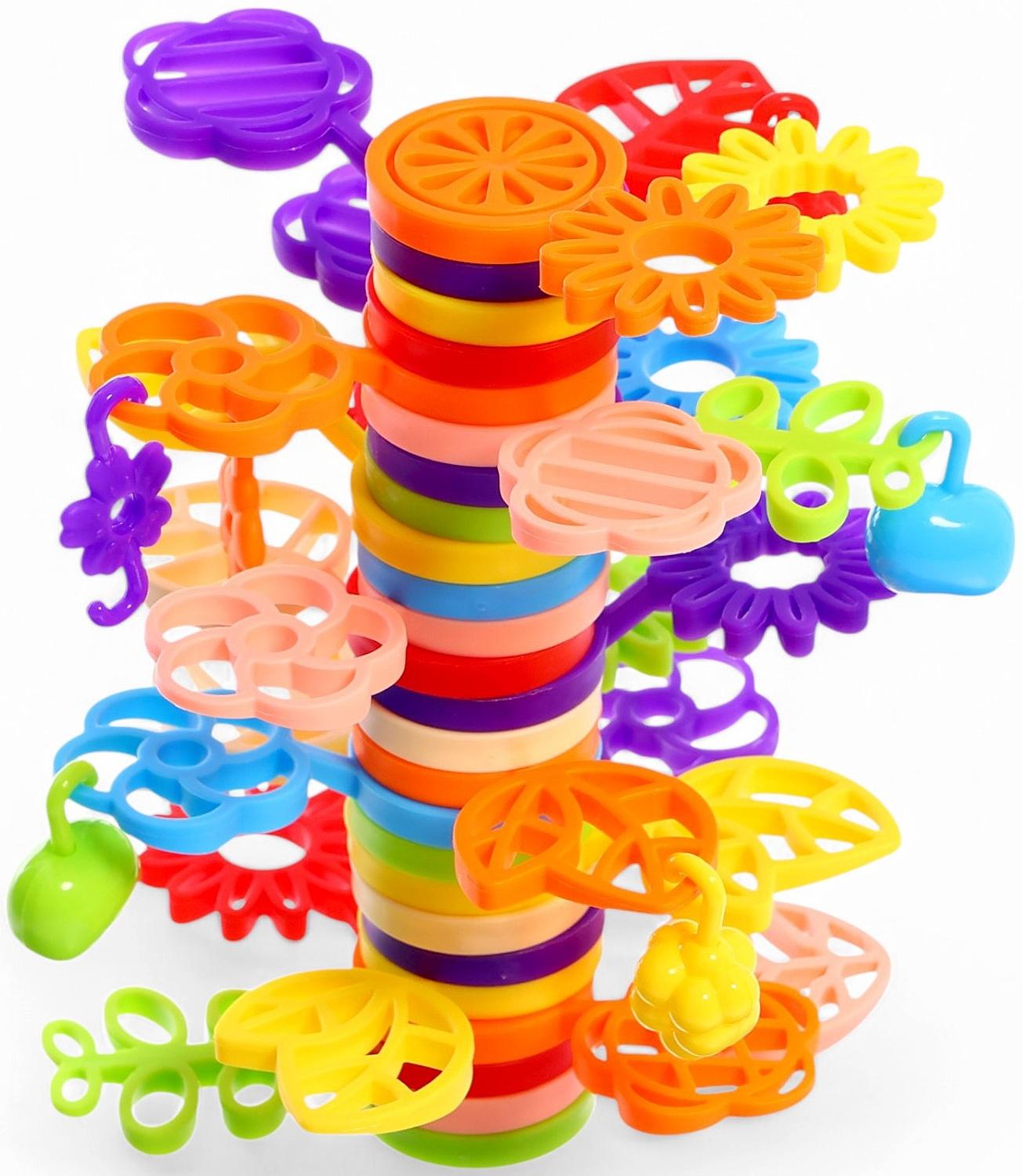 Конструктор развивающий «Листочки», с заданиями, 42 детали