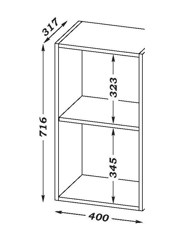 Шкаф навесной «Ника», 400×317×746 мм, цвет коричневый софт МДФ/дуб вотан