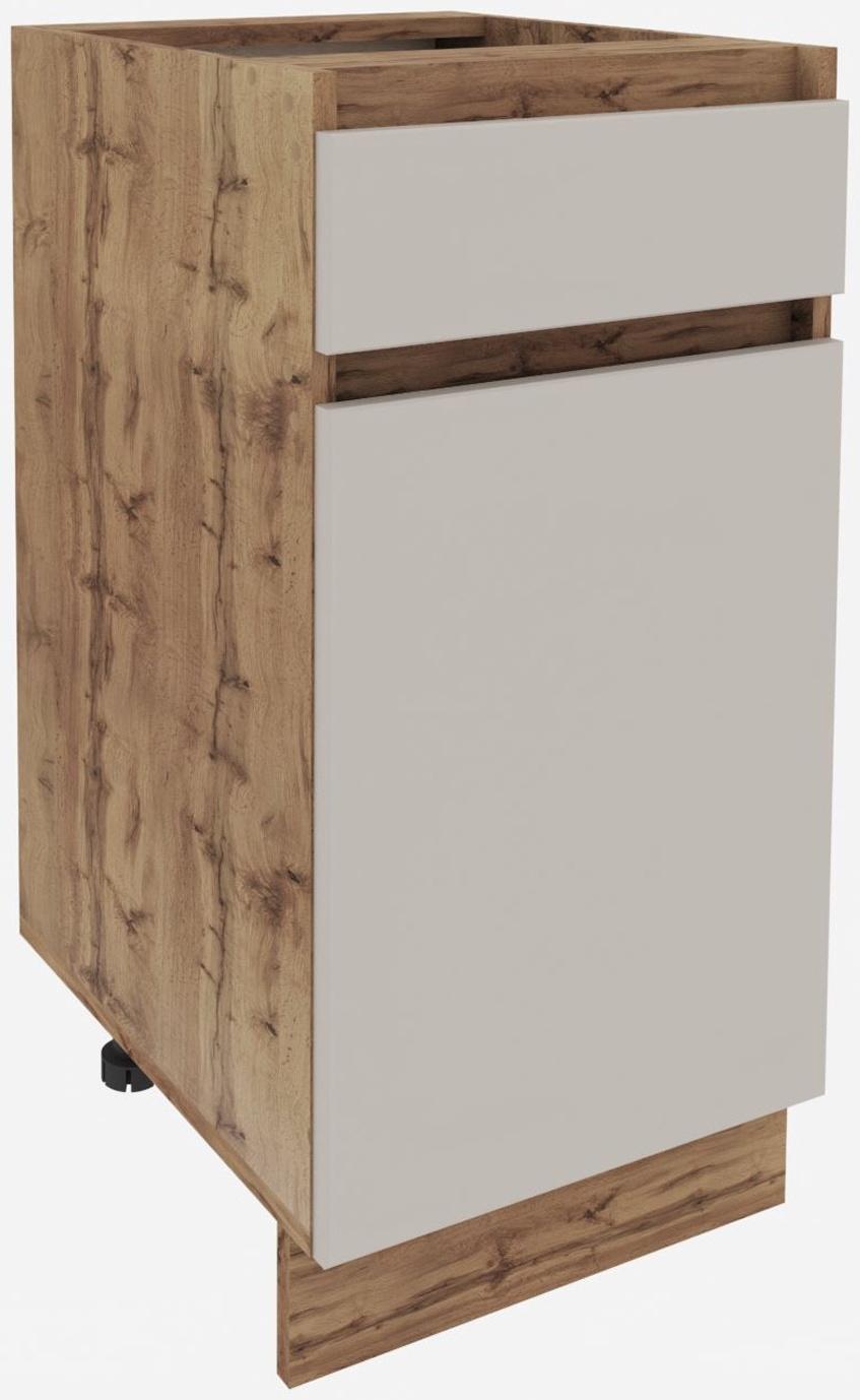 Шкаф напольный «Ника», с ящиком, 400×477×816 мм, цвет бежевый софт МДФ/дуб вотан