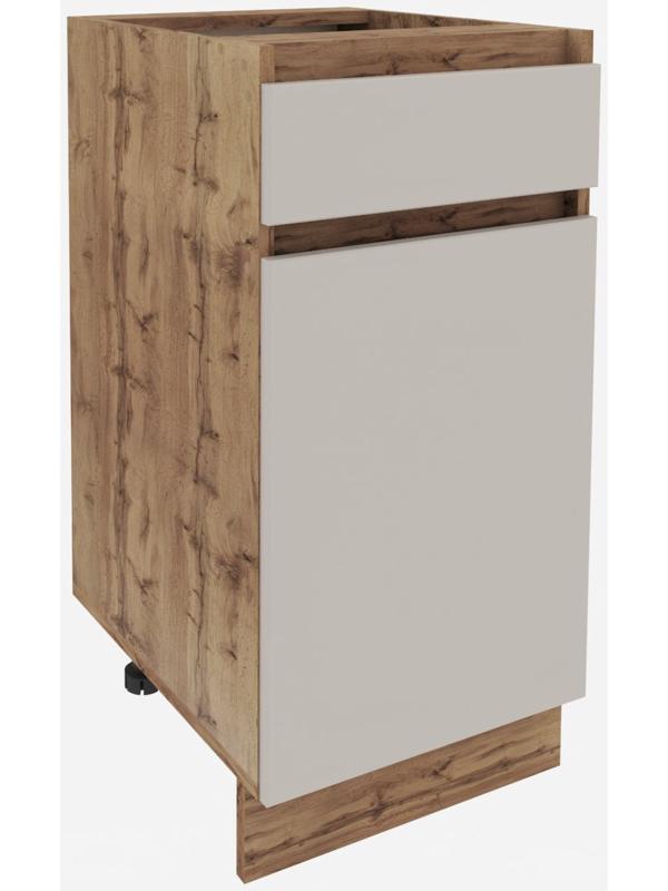 Шкаф напольный «Ника», с ящиком, 400×477×816 мм, цвет бежевый софт МДФ/дуб вотан