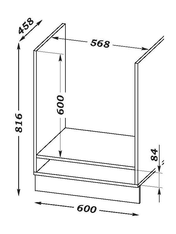 Шкаф под духовой шкаф «Ника», 600×477×816 мм, цвет бежевый софт МДФ/дуб вотан