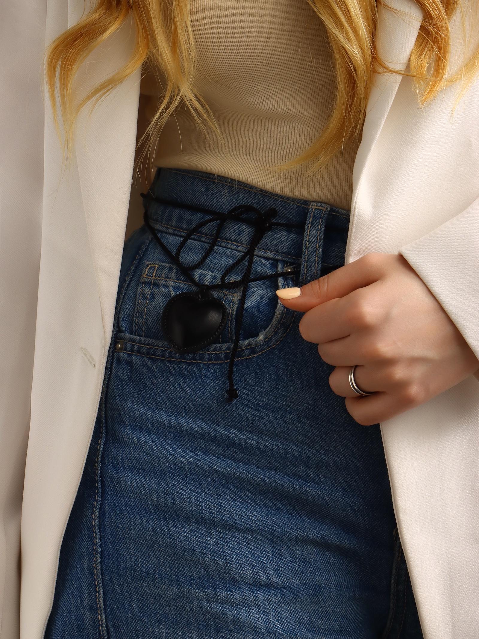 Портупея с кулоном «Сердечко» кожа, трансформер, чёрная, 150 см