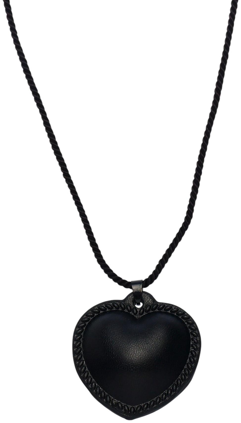 Портупея с кулоном «Сердечко» кожа, трансформер, чёрная, 150 см