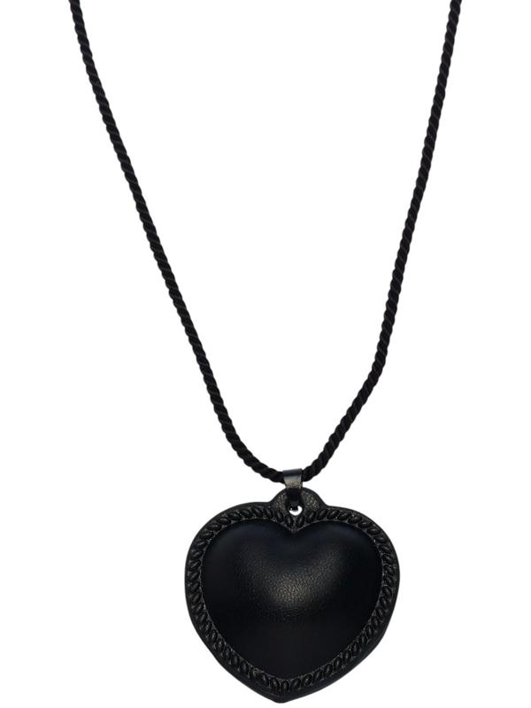 Портупея с кулоном «Сердечко» кожа, трансформер, чёрная, 150 см