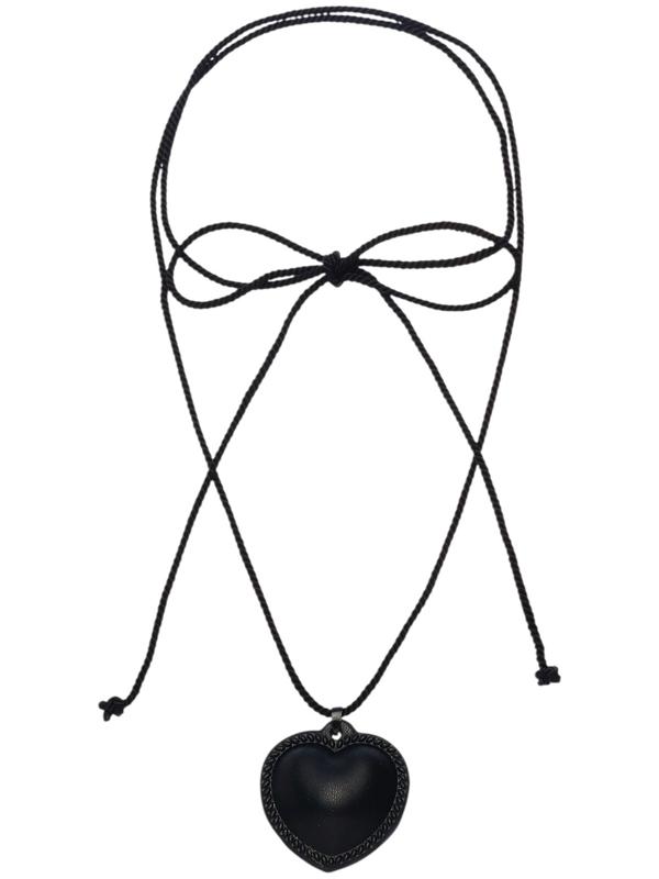 Портупея с кулоном «Сердечко» кожа, трансформер, чёрная, 150 см