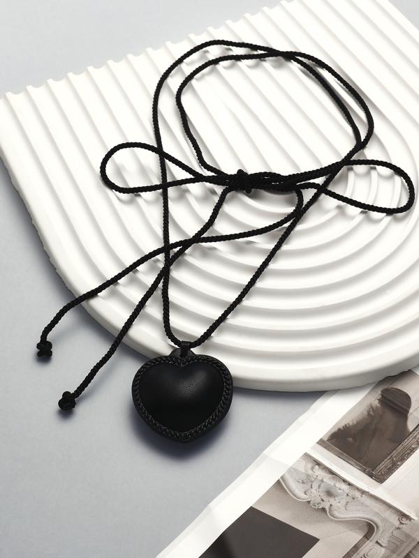 Портупея с кулоном «Сердечко» кожа, трансформер, чёрная, 150 см