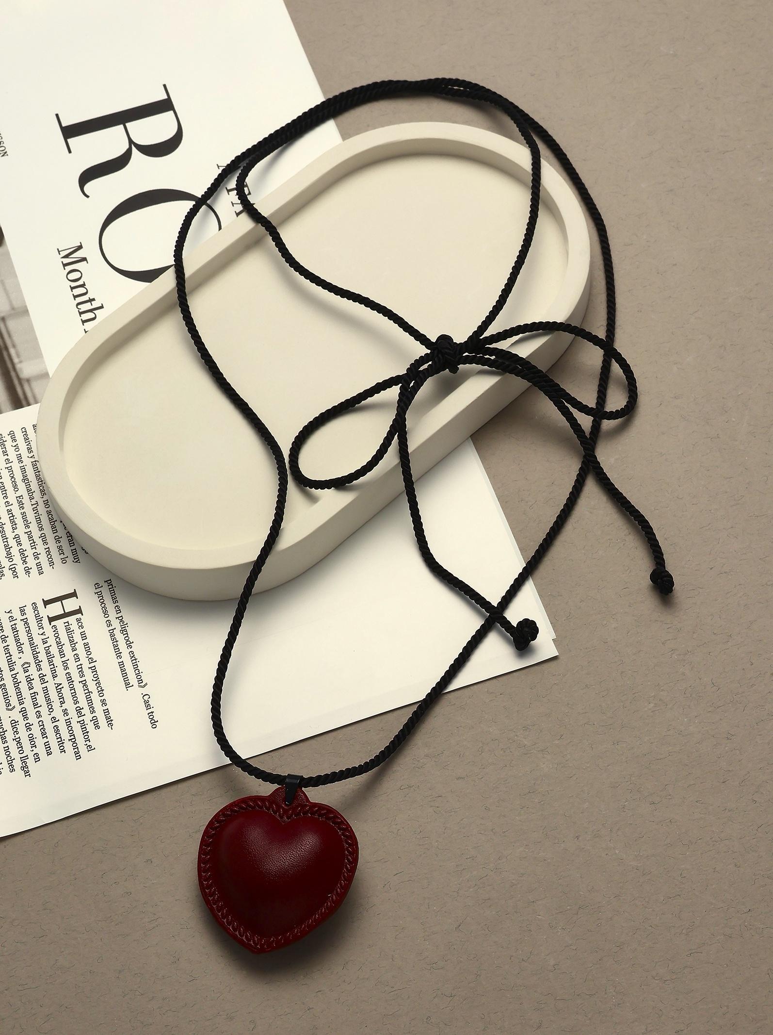 Портупея с кулоном «Сердечко» кожа, трансформер, бордовая, 150 см