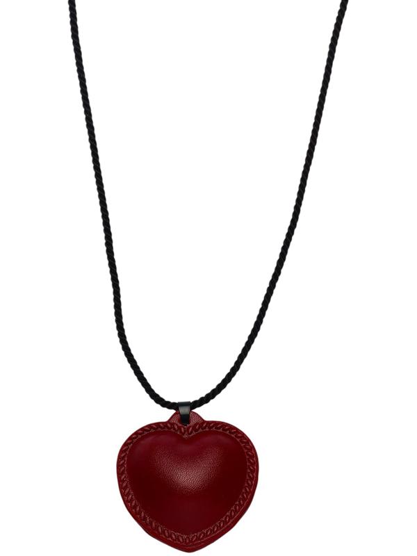 Портупея с кулоном «Сердечко» кожа, трансформер, бордовая, 150 см