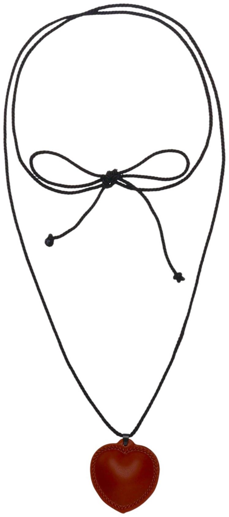 Портупея с кулоном «Сердечко» кожа, трансформер, коричневая, 150 см