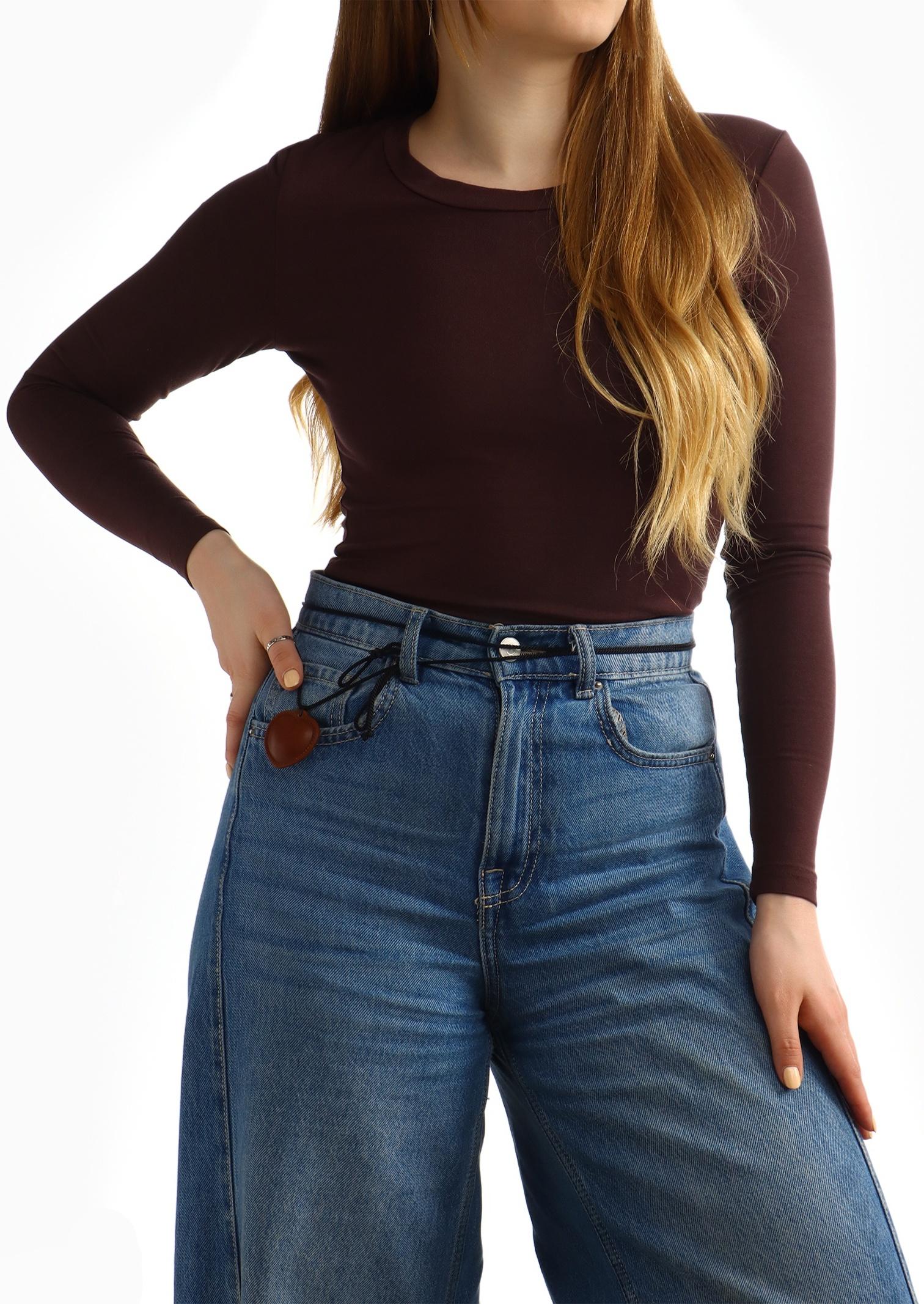 Портупея с кулоном «Сердечко» кожа, трансформер, коричневая, 150 см