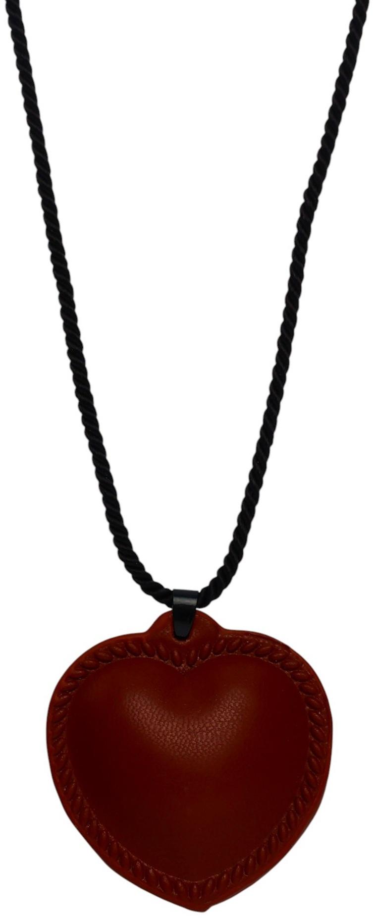 Портупея с кулоном «Сердечко» кожа, трансформер, коричневая, 150 см