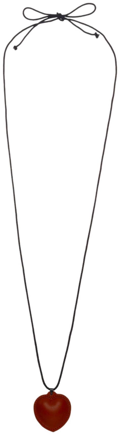 Портупея с кулоном «Сердечко» кожа, трансформер, коричневая, 150 см