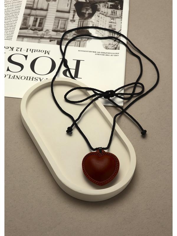 Портупея с кулоном «Сердечко» кожа, трансформер, коричневая, 150 см