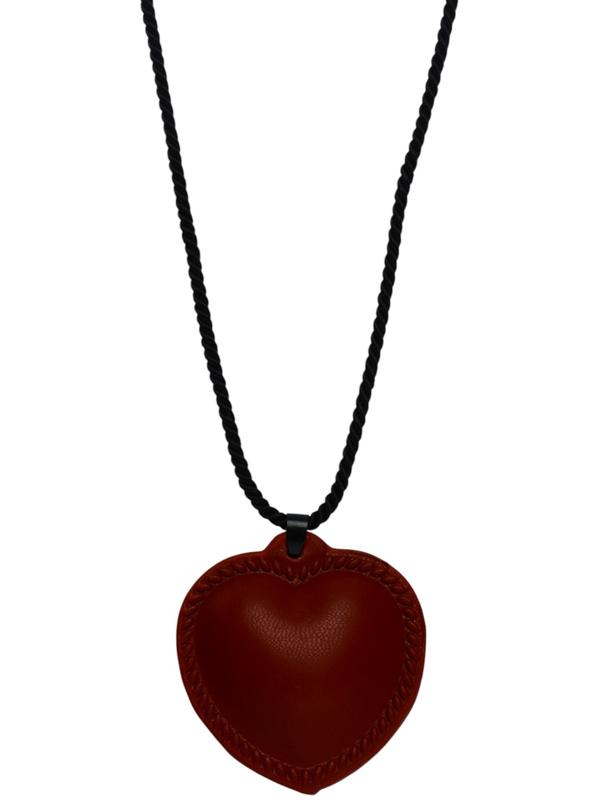 Портупея с кулоном «Сердечко» кожа, трансформер, коричневая, 150 см