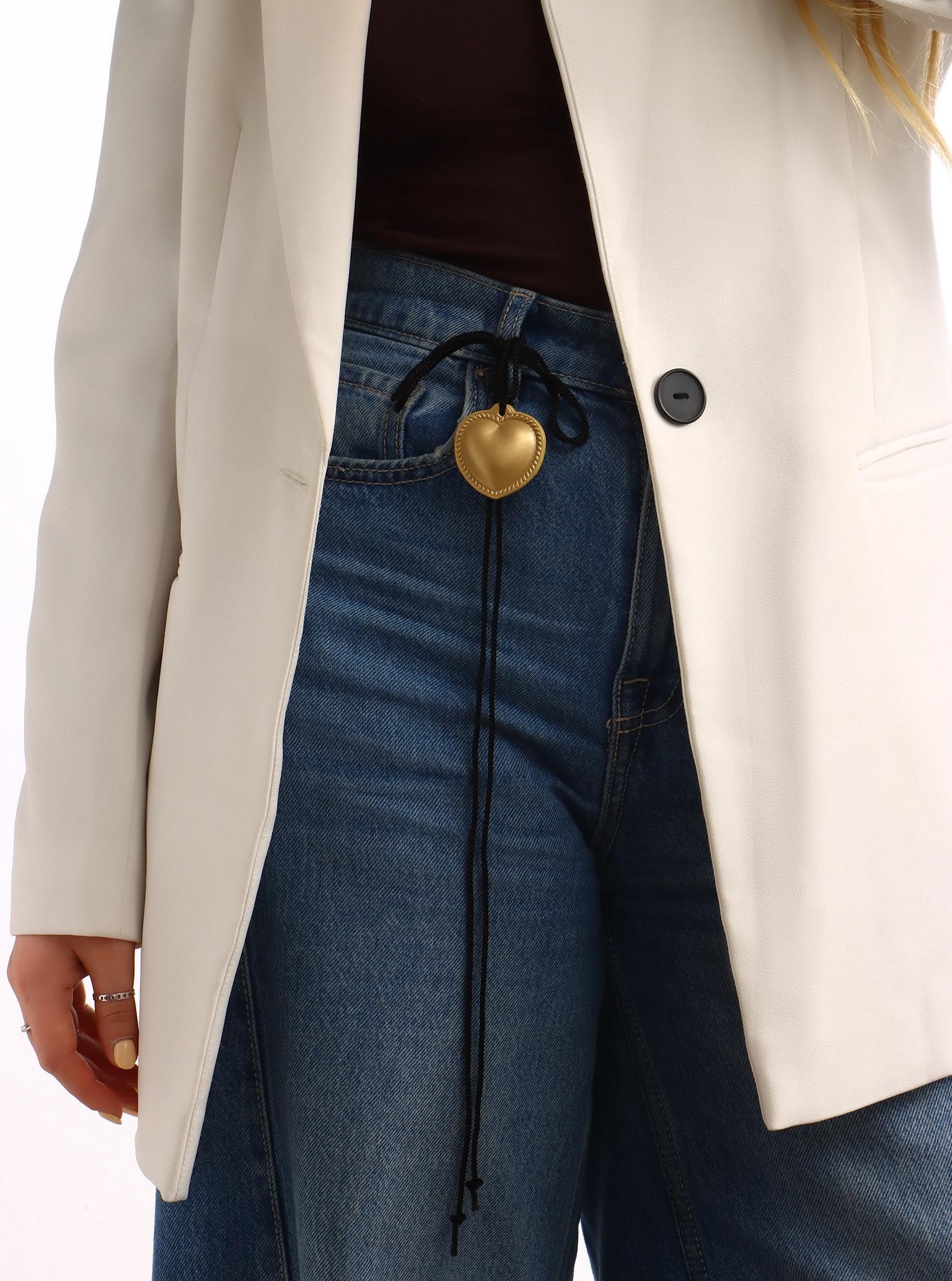 Портупея с кулоном «Сердечко» кожа, трансформер, цвет золото, 150 см