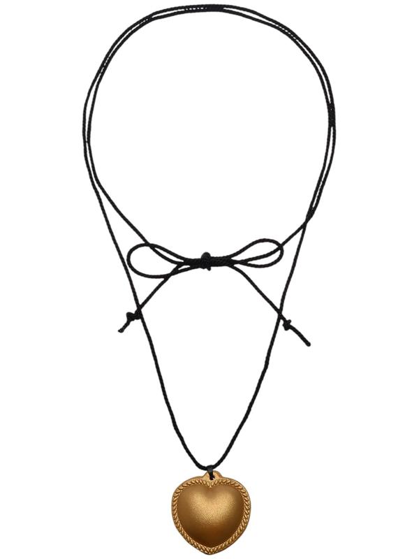 Портупея с кулоном «Сердечко» кожа, трансформер, цвет золото, 150 см