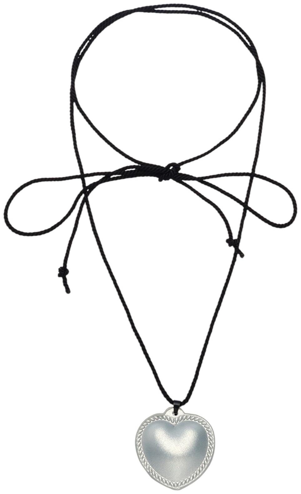 Портупея с кулоном «Сердечко» кожа, трансформер, цвет серебро, 150 см