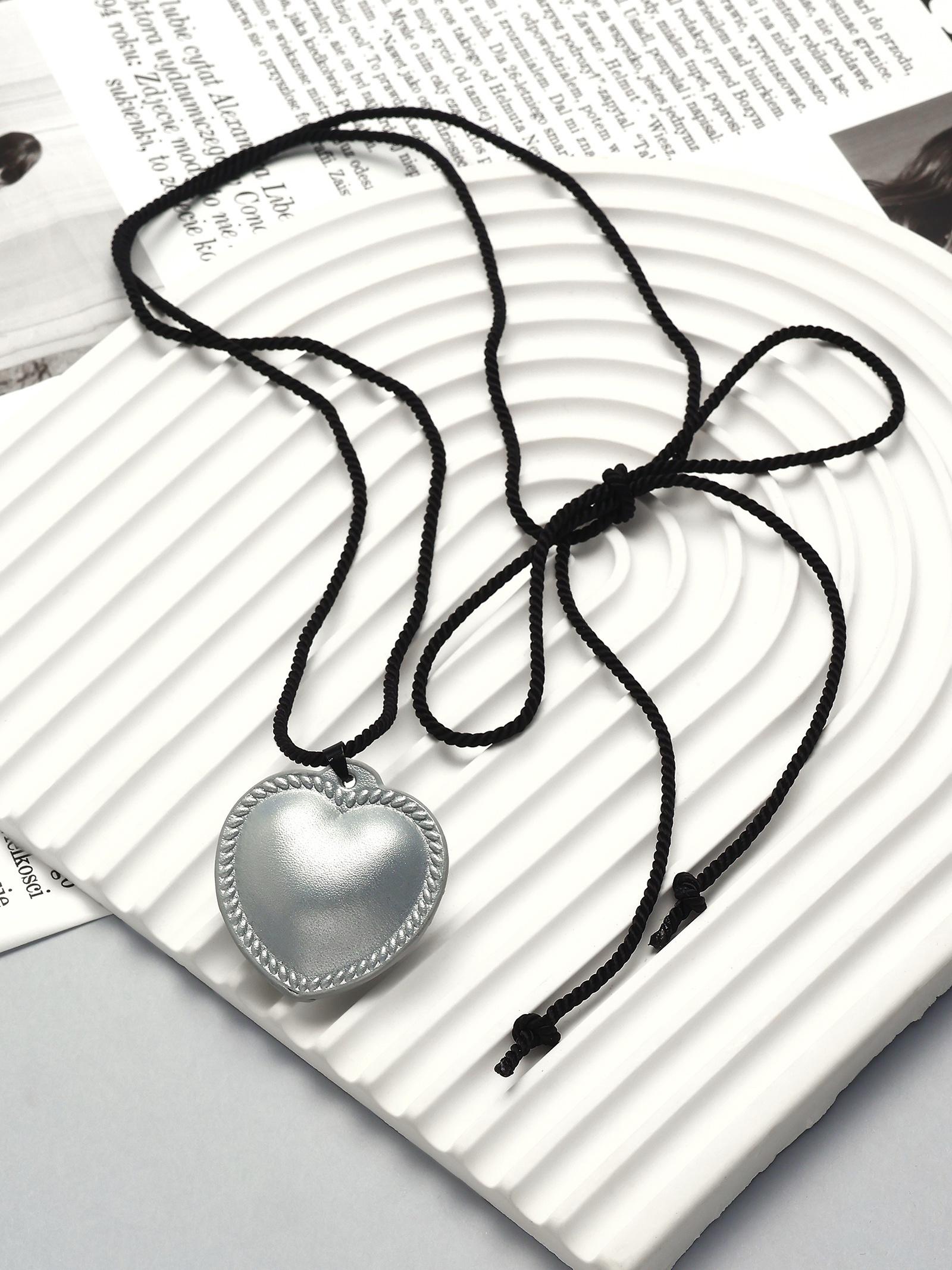 Портупея с кулоном «Сердечко» кожа, трансформер, цвет серебро, 150 см