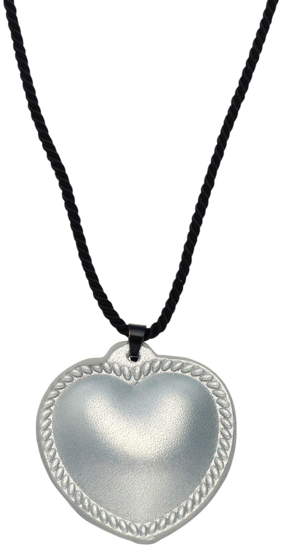 Портупея с кулоном «Сердечко» кожа, трансформер, цвет серебро, 150 см