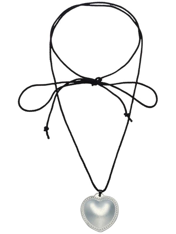 Портупея с кулоном «Сердечко» кожа, трансформер, цвет серебро, 150 см