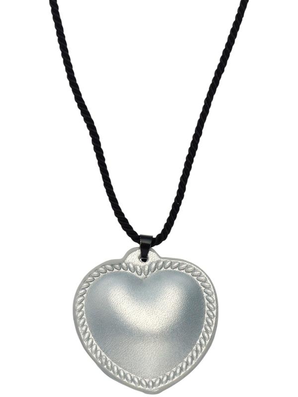 Портупея с кулоном «Сердечко» кожа, трансформер, цвет серебро, 150 см