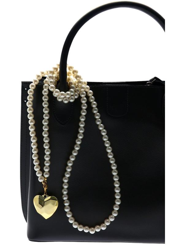 Портупея жемчужная с кулоном «Сердце», 129 см, белая в золоте