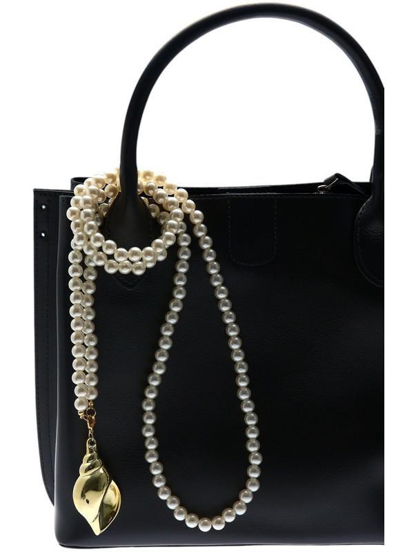 Портупея жемчужная с кулоном «Ракушка», 129 см, белая в золоте