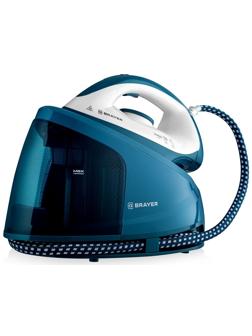 Парогенератор BRAYER 4156BR, 1200 мл, вертикальное отпаривание, 2400 Вт, 6 бар, керамическая подошва, синий