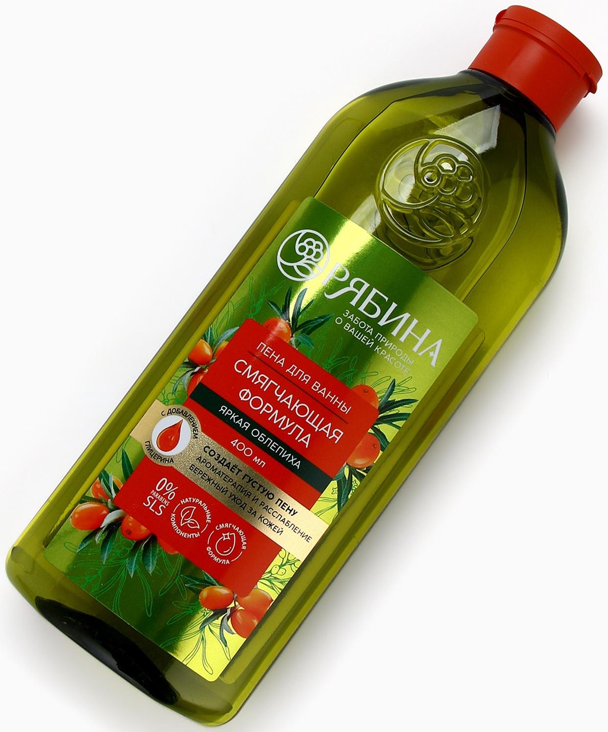 Пена для ванны, смягчающая формула, аромат облепихи, 400 мл, Рябина