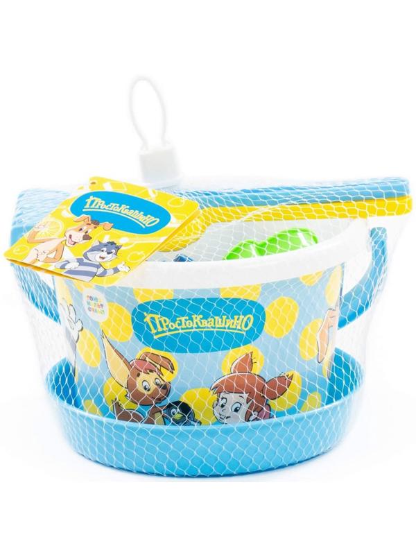 Песочный набор «Простоквашино», 6 предметов: ведро, ситечко, лопатка, грабельки, формочка, кораблик, МИКС