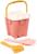 Песочный набор игрушек, 4 предмета: ведро-замок, ситечко, лопатка, грабельки, розовый
