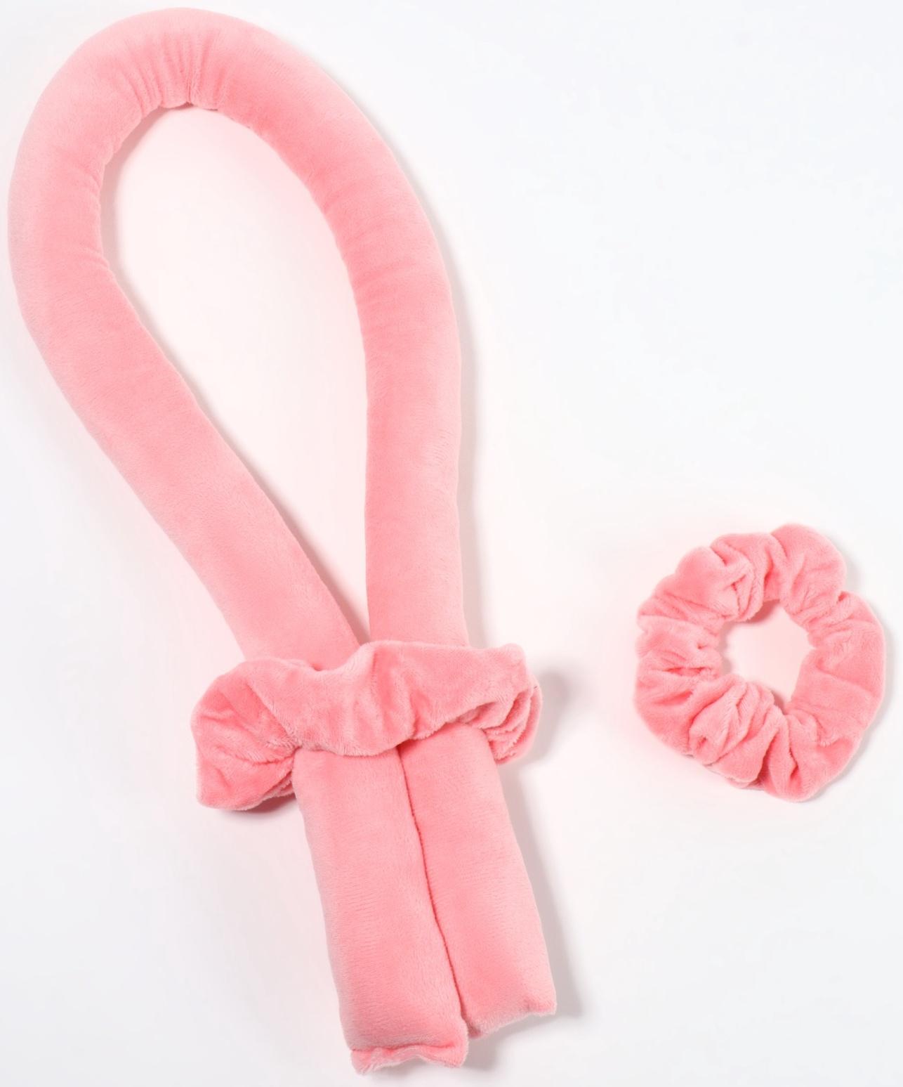 Мягкие бигуди «Волшебный локон», 3 предмета: бигуди, резинки - 2 шт., плюшевые, розовый
