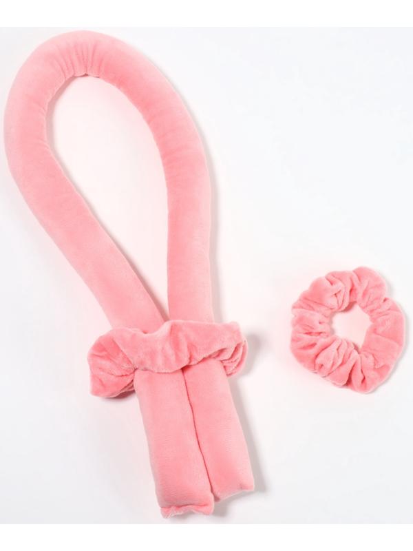 Мягкие бигуди «Волшебный локон», 3 предмета: бигуди, резинки - 2 шт., плюшевые, розовый