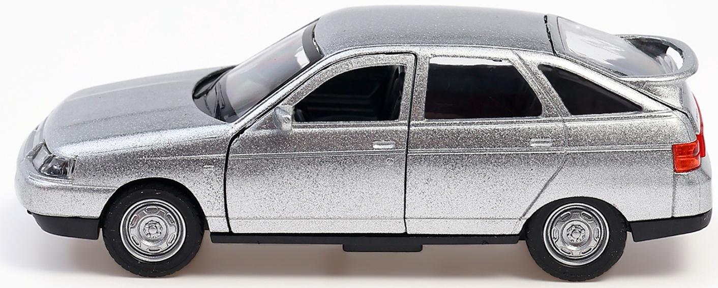 Машина металлическая «ВАЗ-2112», открываются двери, багажник, инерция, 12 см, серебристый