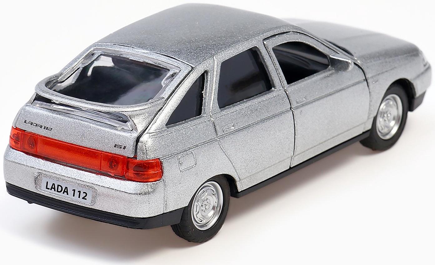 Машина металлическая «ВАЗ-2112», открываются двери, багажник, инерция, 12 см, серебристый