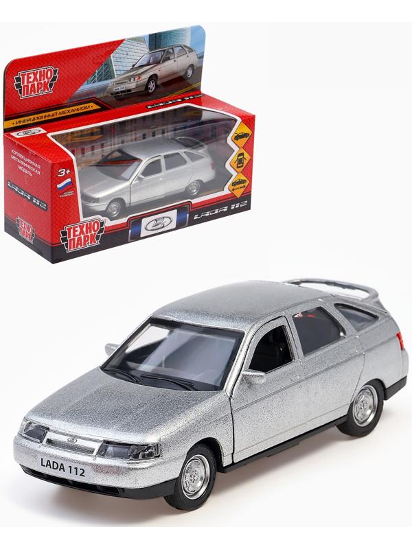 Машина металлическая «ВАЗ-2112», открываются двери, багажник, инерция, 12 см, серебристый