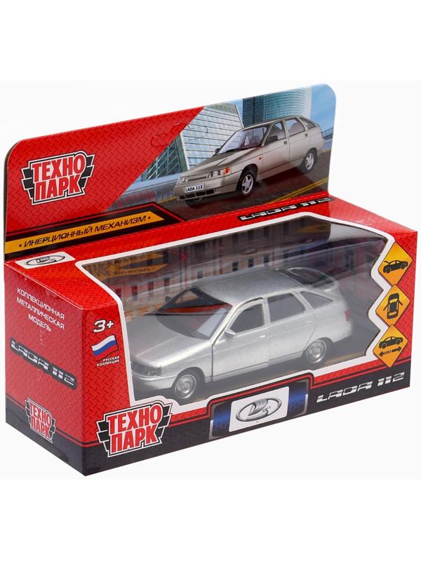 Машина металлическая «ВАЗ-2112», открываются двери, багажник, инерция, 12 см, серебристый